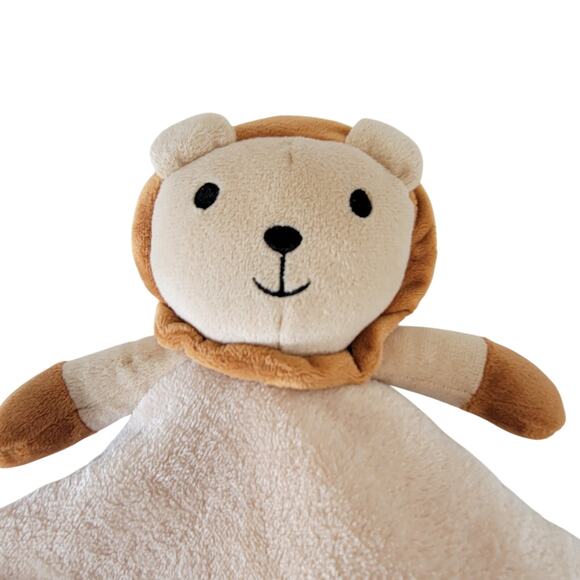 Lion Lovey Security Blanket Tan Satin Trim  15"x15" Plush Toy Pro Goleem - Picture 3 of 12